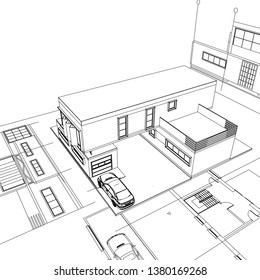 house building, 3d illustration