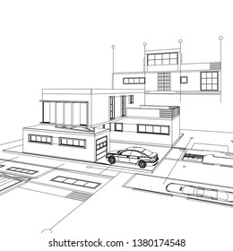 house building, 3d illustration