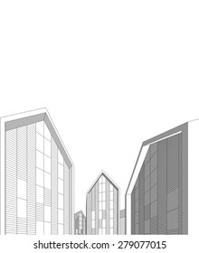 House building. Architectural background