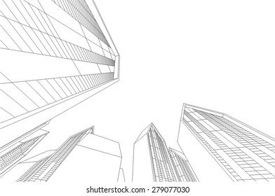 House building. Architectural background