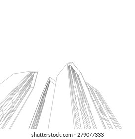 House building. Architectural background