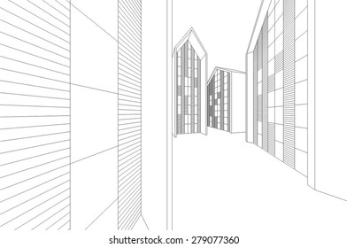 House building. Architectural background