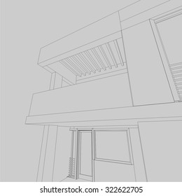 house building architectural drawing