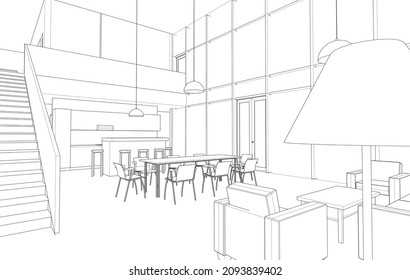 ilustración vectorial de la arquitectura del edificio de viviendas