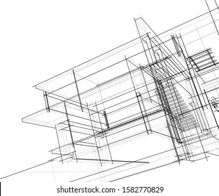 house building architecture 3d illustration