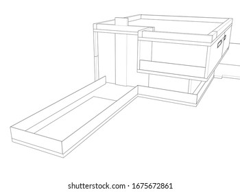 house building architecture 3d illustration