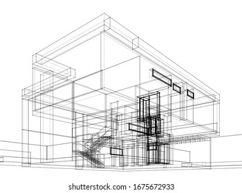 House Building Architecture 3d Illustration