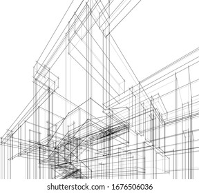 house building architecture 3d illustration