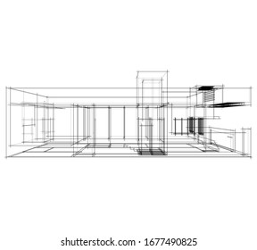 house building architecture 3d illustration
