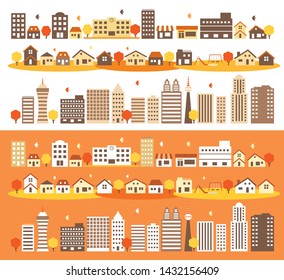 house and building in autumn