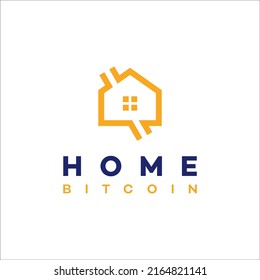 Edificio de la casa y diseño de logotipo plano