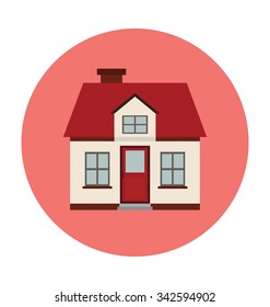 
House Building Colored Vector Illustration
