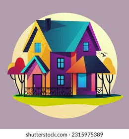 Vector de formas coloridas del edificio de la casa