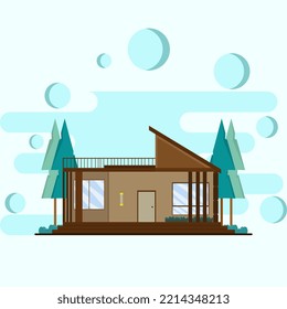 concepto de construcción de viviendas. estilo de diseño plano. casa de pueblo. modelos de vivienda. Casa, edificio. casa familiar. casa moderna