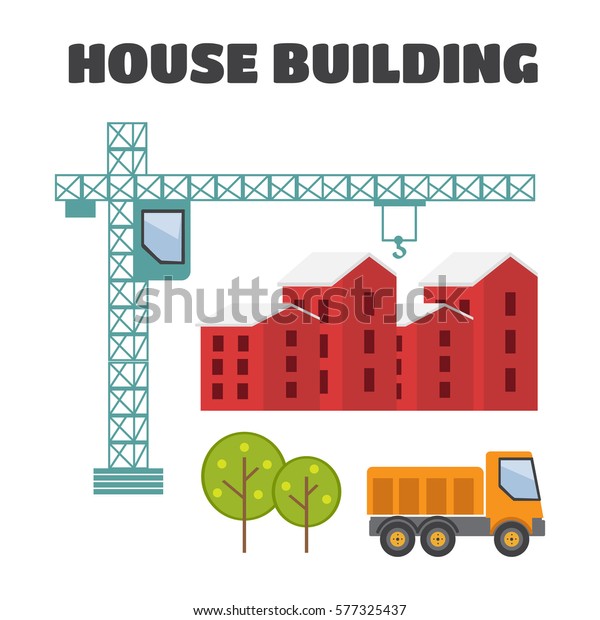 House building construction. Construction\
home, building a house. House building\
vector