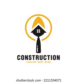 diseño del logotipo de la ilustración de la construcción del edificio de viviendas