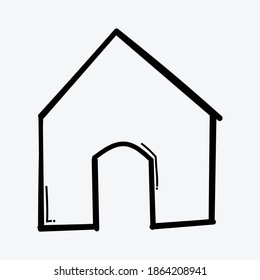 House building doodle vector icon. Drawing sketch illustration hand drawn line.