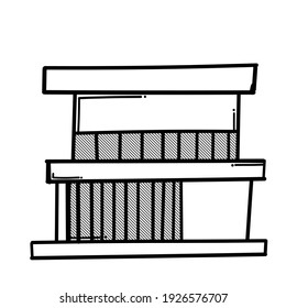 House building doodle vector icon. Drawing sketch illustration hand drawn line.