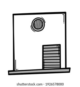 Icono vectorial de doodle de construcción de casa. Línea dibujada a mano en la ilustración del esbozo de dibujo.
