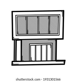 House building doodle vector icon. Drawing sketch illustration hand drawn line.