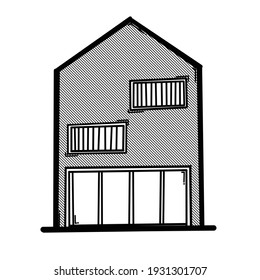 House building doodle vector icon. Drawing sketch illustration hand drawn line.