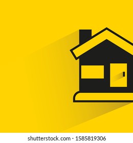 house building with drop shadow yellow background