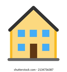 Edificio de la casa emoji ilustración vectorial aislada en fondo blanco