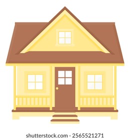 House Building Exterior Vector. Simple House Illustration. House Property Icon.