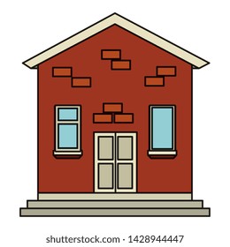 house building facade isolated icon