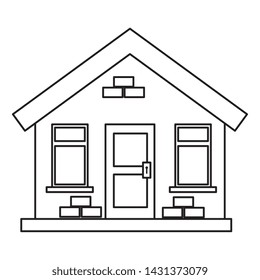 house building facade isolated icon