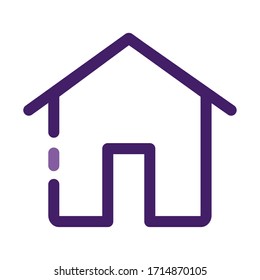 diseño de ilustración vectorial de estilo de línea de fachada de la casa