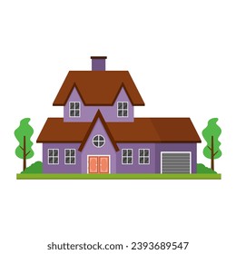 House building flat illustration on an isolated background