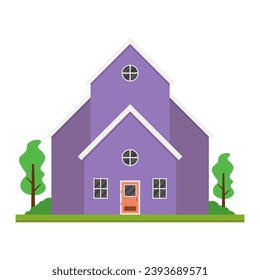 House building flat illustration on an isolated background