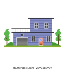 House building flat illustration on an isolated background