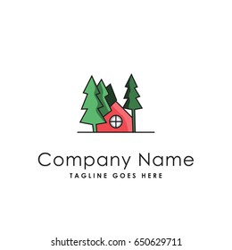 house building forest forest logo template