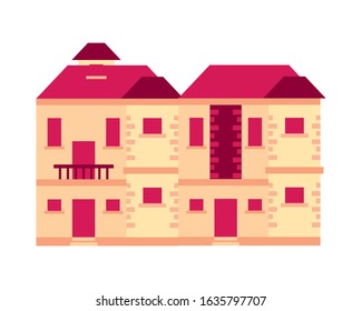 house building front facade icon vector illustration design