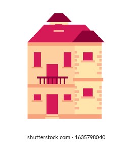 house building front facade icon vector illustration design
