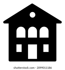 House Building Home Flat Icon Isolated On White Background