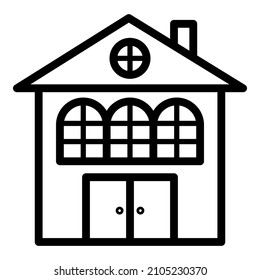Icono plano de la casa de la casa aislado en fondo blanco
