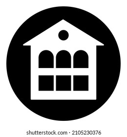 Icono plano de la casa de la casa aislado en fondo blanco