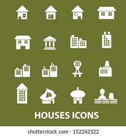 house, building, home icons, signs set, vector
