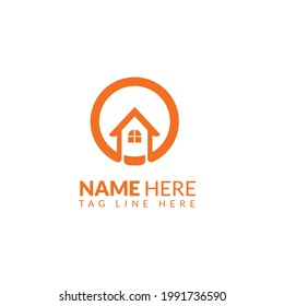 House Building Home Real Estate Logo Design Royalty Free Vector Image