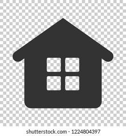 House building icon in flat style. Home apartment vector illustration on isolated background. House dwelling business concept.