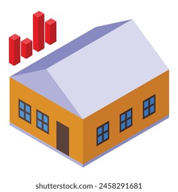 Häuserbau-Ikone isometrische Vektorgrafik. Familienbesitz. Heimwohnung