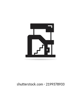 house building icon on white background illustration