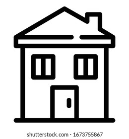 House building icon. Outline house building vector icon for web design isolated on white background