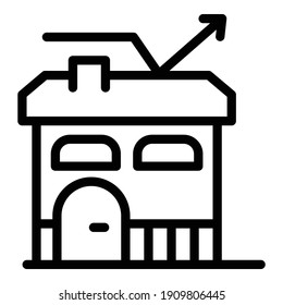 House building icon. Outline house building vector icon for web design isolated on white background
