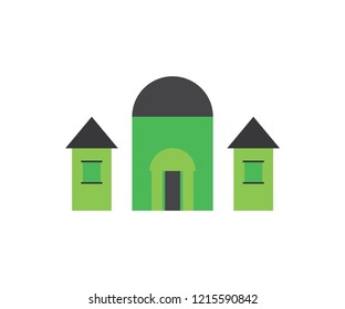 House building icon and real estate vector home