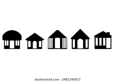 House building icon set design