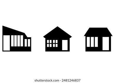 House building icon set design